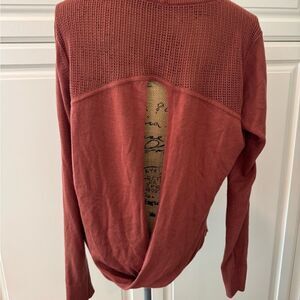 Lululemon open back cashmere blend Rust Open Back Sweater